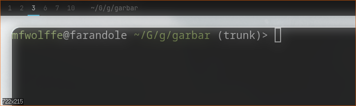 garbar status bar screenshot - modules view