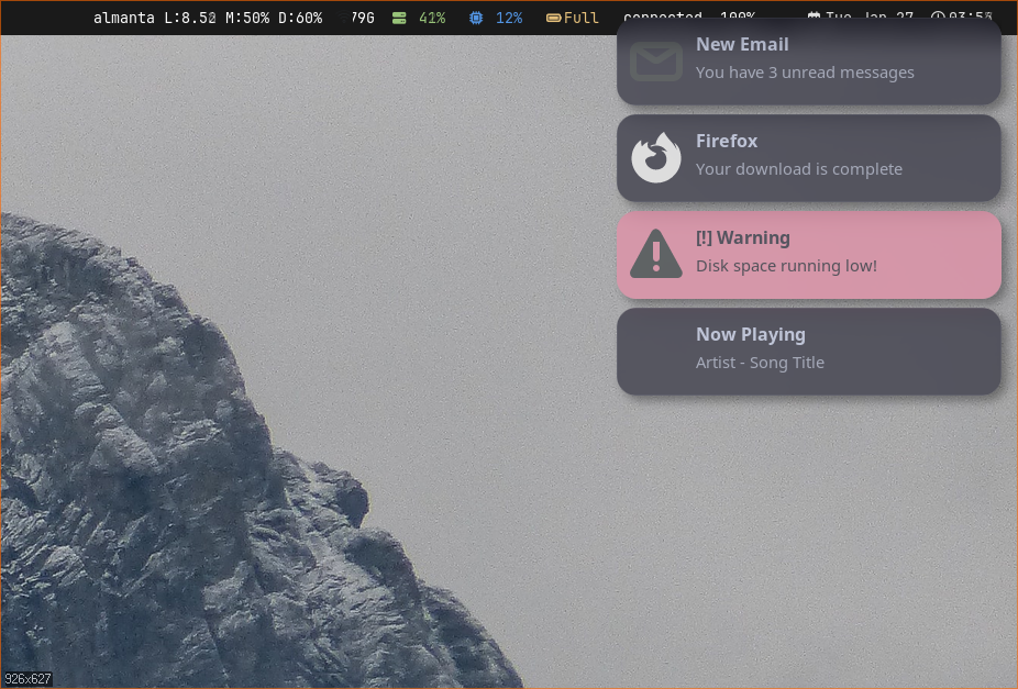 garnotify notification popup