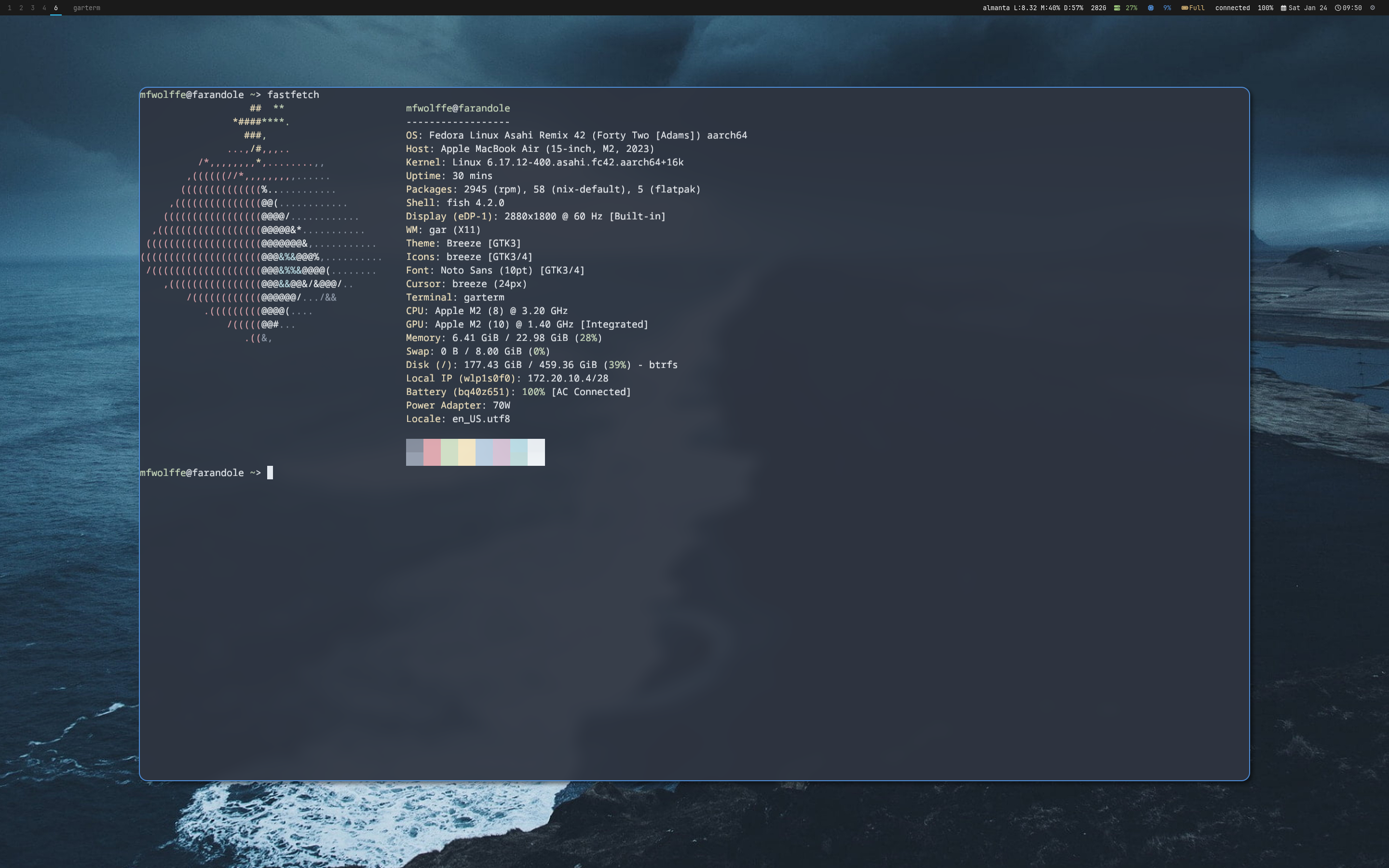 garterm terminal - default view
