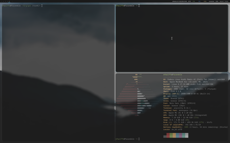 gar window manager with tiled terminals
