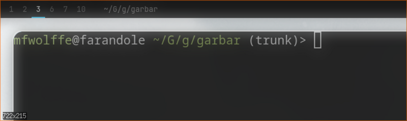 garbar status bar screenshot - modules view