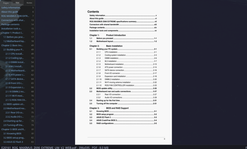 garview PDF document with table of contents
